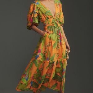 New FARM Rio Fresh Macaws Maxi Dress